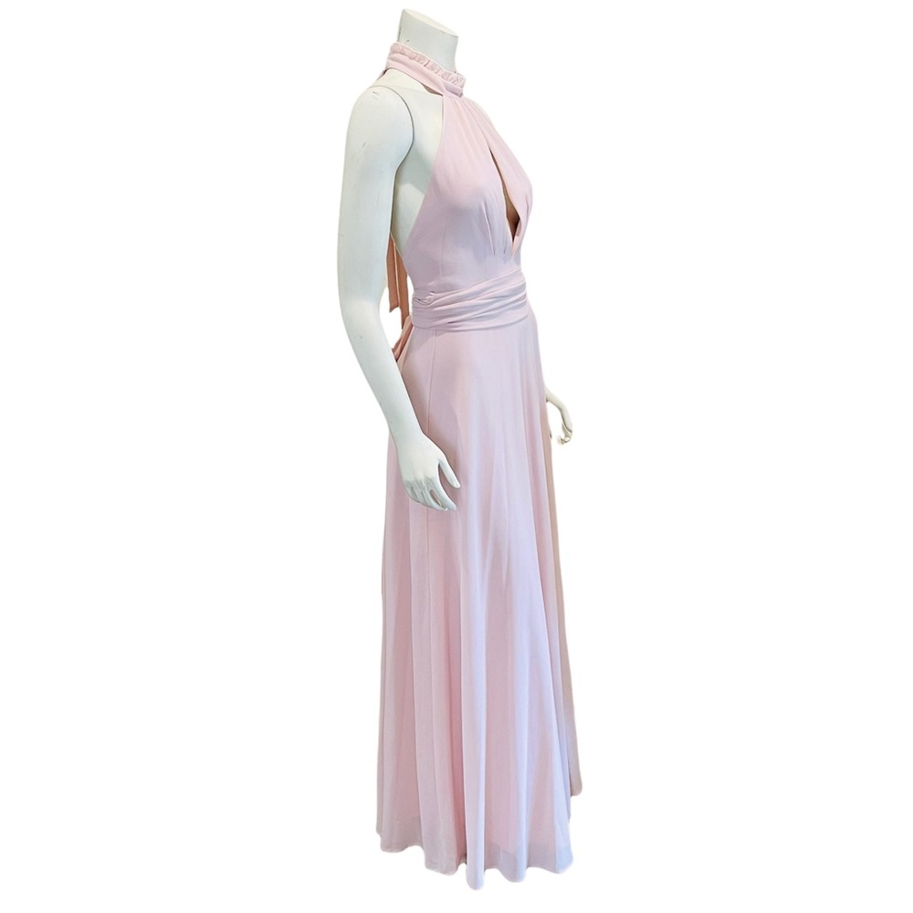 Lulu’s First Comes Love Pink Chiffon Halter Maxi Dress - Picture 10 of 13